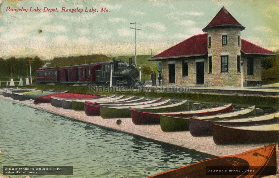 Postcard: Rangeley Lake Depot, Rangeley Lake, Maine